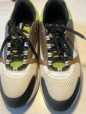 Dior Multi-Color Mesh & Leather Sneakers — White, Black, Green, Brown